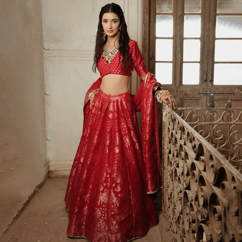 Navy Blue Embroidered Anarkali Sharara Set with Dupatta